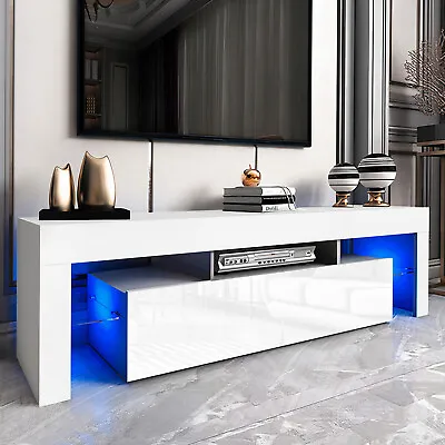 £69.99 • Buy High Gloss Tv Stand Cabinet Tv Unit Matt Body With Led Lights , Remote Control