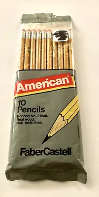 New Faber Castell 10 American Pencils Bonded No. 2 Lead Real Wood Vintage • $12.50
