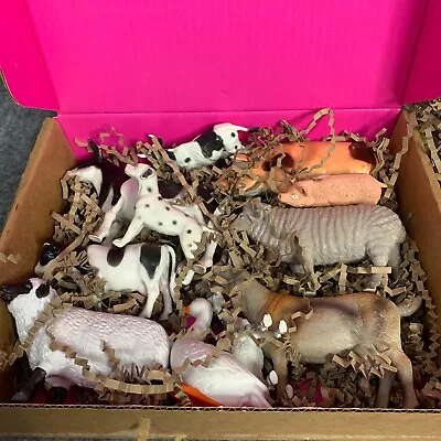 Mixed Job Lot Farm Animal Toy Figurines Sheep Pigs Cows Goats Pretend Play • £9.99