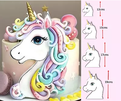 $16.95 • Buy Unicorn Head Cake Topper Edible Icing  Image  Head Only Birthday Decoration #171