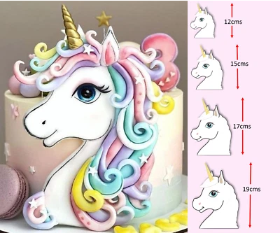 Unicorn Head Cake Topper Edible Icing  Image  Head Only Birthday Decoration #171 • $16.95