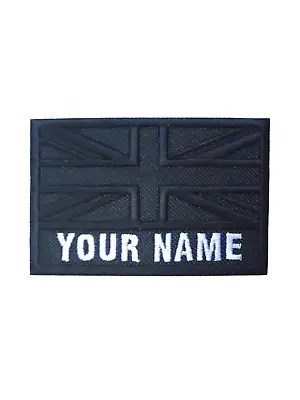 Personalised Tactical UK Flag Embroidered Name Patches Sew Iron On Badge  • £6.70