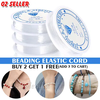 Stretch Elastic Cord String Bead Beading Jewellery Bracelet Clear Thread Line AU • $5.95