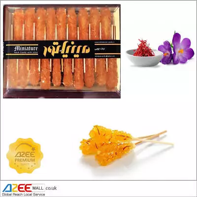 Saffron Rock Candy Sugar With Wood Stick (Nabat Chobi) • £6.99