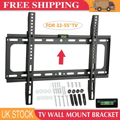 TV Wall Bracket Mount Slim LCD LED Plasma For 26 30 32 37 40 42 47 50 55 Inch UK • £8.99