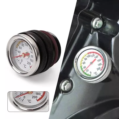 Black M30x1.5 Oil Temp Temperature Gauge Filler Cap For Motorcycle 0-200 Celsius • $15.55