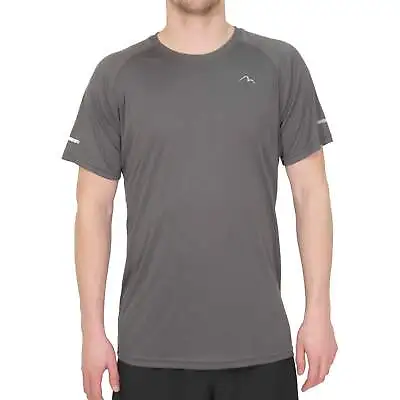 More Mile Mens Tempest Cool Performance Running Top Grey Short Sleeve T-Shirt • £11.50