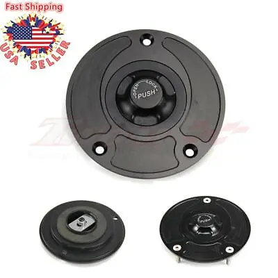 CNC Keyless Gas Fuel Tank Cap Cover For Suzuki GSXR600 750 1000 2004-2013 Black • $21.84