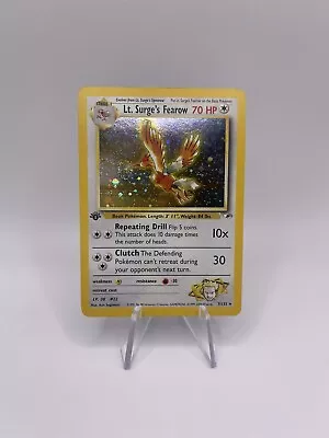 Pokémon TCG Lt. Surge's Fearow Gym Heroes 7/132 1st Edition Holo W/RARE SWIRL • $99.99