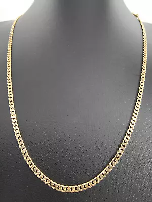 Solid 9ct 9 Carat Gold Curb Chain Necklace 20  51cm 2mm Retro Classic Jewellery • £409.99