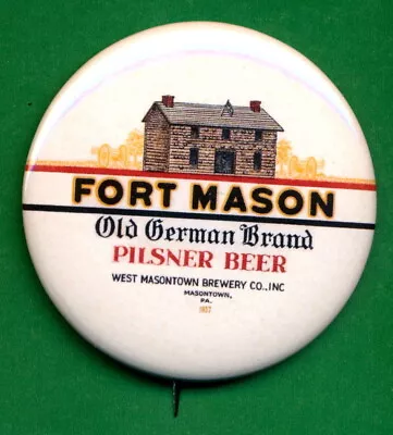 Fort MASON STYLE  Masontown PA  Brewing RP *PIN* Beer Ad 2-1/4   Old German • $4.75