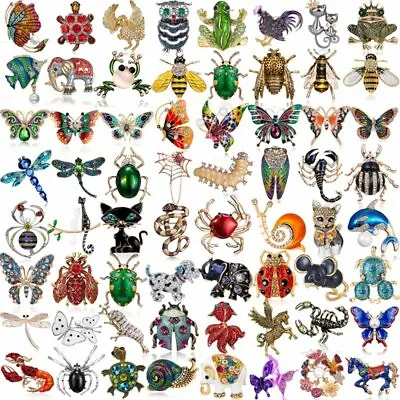 Wholesale Wedding Bridal Crystal Pearl Animal Insect Brooch Pin Jewellery Party • £3