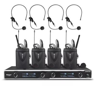 D Debra D-440 UHF 4 Channel Wireless Lavalier Headset Microphone System • £104.99