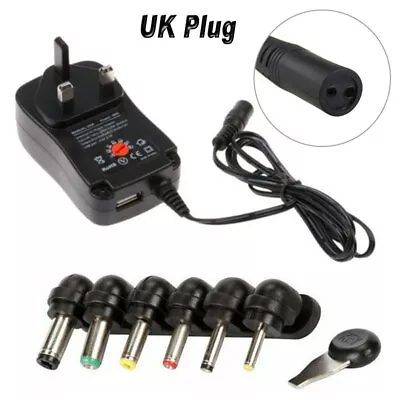 £8.54 • Buy 30W Universal Mains AC/DC Power Supply Adaptor Plug Charger 3V/5V/6V/7.5V/9V/12V