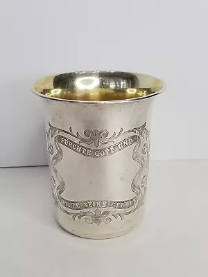 Continental German 800 Silver Art Nouveau Cup Fear God And Keep His Commandments • $85