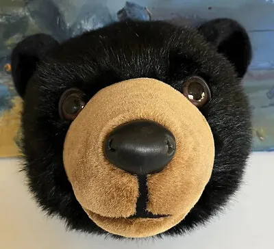 Stuffed Animal House Brand Black Bear Head Wall Mount Plush Kids Room 9” Decor • $17.99