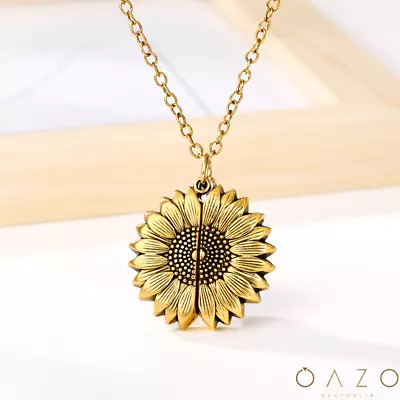 Sunflower Pendant You Are My Sunshine Gold Silver Necklace Gift Mother Daughter • $8.99