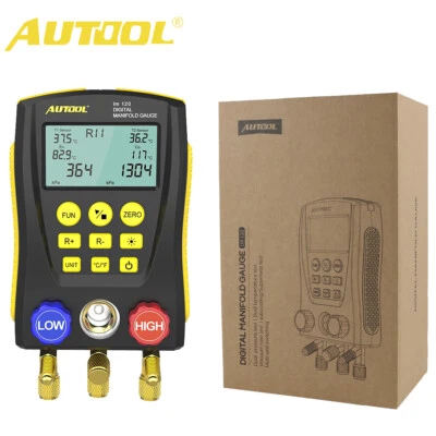 $109 • Buy Refrigeration Digital Manifold Gauge HVAC Vacuum Pressure Temp Tester Tools Set