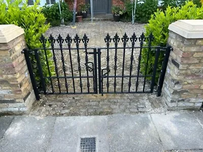 Wrought Iron Style Metal Pedestrian Gate Bespoke Entrance Side Steel Pathway • £290