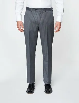 £15 • Buy *SALE* Mens Masonic Wedding Stripe Trouser Black Grey Ascot Evening Formal Suit