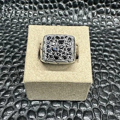 Vintage John Hardy Sterling Silver & Black Sapphire Kali Ring Size 10 • $500