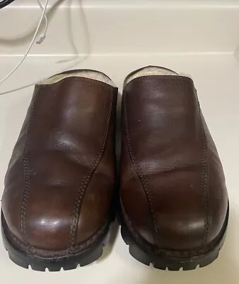 UGG Australia Leather Sheepskin 5482 Brown Clogs Mules Shoes Size 10 SEE PIC • $39.99