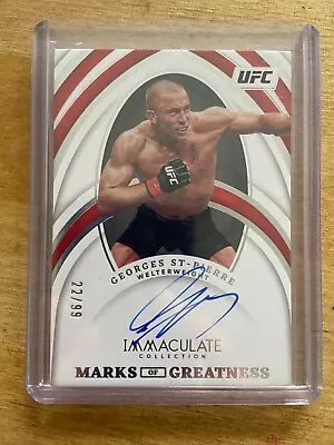 2022 Panini UFC Immaculate Collection Gold Auto Georges St.-Pierre MG-GSP 22/99 • $124.99