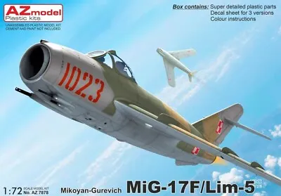 AZmodel 7878 1/72 MiG-17F/Lim-5 Plastic Kit • $15.95