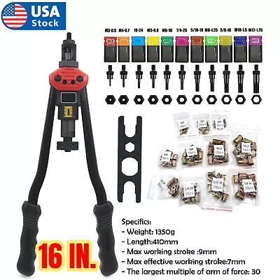 Rivet Gun Kit Rivnut Thread Setting Tool Nut Setter NutSert Metric SAE Riveting • $49.99