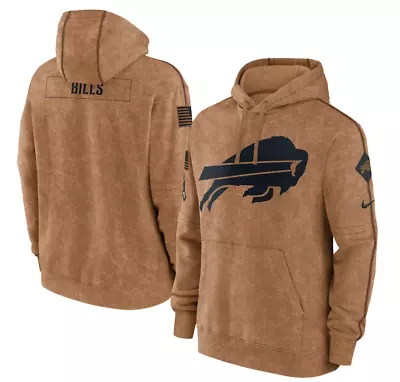 Men's Buffalo Bills Brown 2023 Salute To Service Club Pullover Hoodie • $62.99