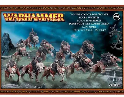 Old Dire Wolves Rectangle Bases Vampire Counts Warhammer The Old World Fantasy • $99.99