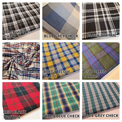 Brushed Cotton Fabric Winceyette 100% Cotton Flannel Tartan Dress Craft Material • £11.50