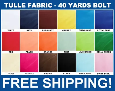 Premium Tulle Fabric - 54  Wide X 40 Yard Bolt - For Weddings Party Decoration • $17.95