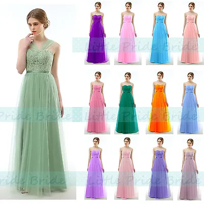 £29.99 • Buy Multiway Tulle Lacy Full Length Bridesmaid Party Evening Dresses Js56 Size 6-24)