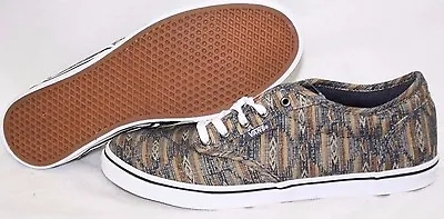 NEW Womens VANS Atwood Low Tan Blue Southwest Look Canvas Sneakers Shoes  • $49.99