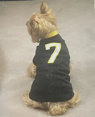 Zack & Zoey Dog Football Jersey #7 Sz Small Black With Yellow Trim New • $9.60