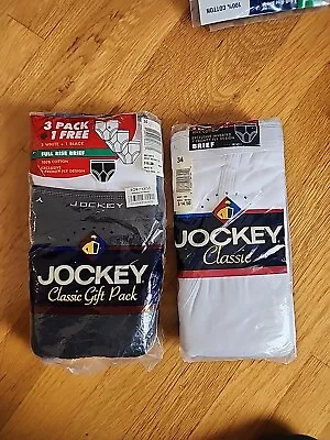 Vintage Jockey Classic Inverted Y-Front Fly Brief 7 Pair Sz 34 100% Cotton NEW • $36