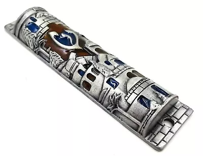 Silver Mezuzah Case Jerusalem Design For Kosher Scroll 4 Inch Made In Israel • $23.19