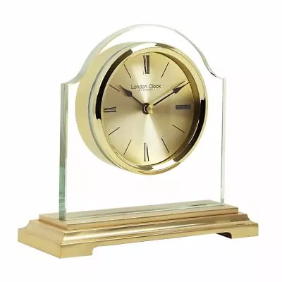 Gold Tone With Glass Break Arch Mantel Clock By London Clock Co. 03149 • £59.95