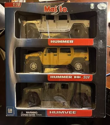 Maisto Hummer 1/18 Die Cast Metal Three Pack! RARE In Package 2002 • $199