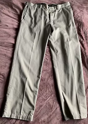 Haggar 38 X 32 Khaki Comfort Expandable Stretched Elastic Waist Men Dress Pants • $19.99