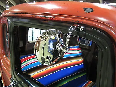   4 Inch Peep Mirror With L.e.d Light For Hot Rods Coupes Roadsters Custom Car • $24.99