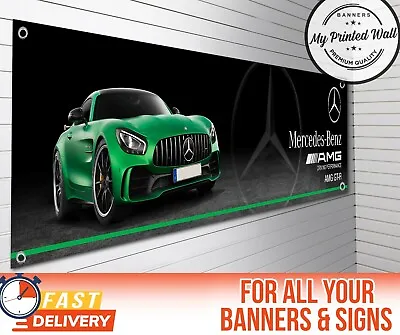 Mercedes-Benz AMG GT R (green) Banner For WORKSHOP Garage SIGN Showroom • $20.84