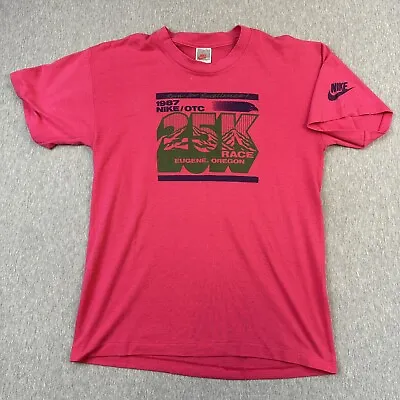 Vintage 1987 Nike OTC 25k Race Shirt - Sz L - Eguene Oregon Nike Gray Tag Look • $140