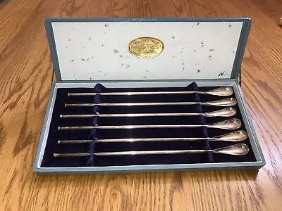 Sakai Silver Smith Mint Julep Straw/Spoon Set Of 6 In Original Box • $125