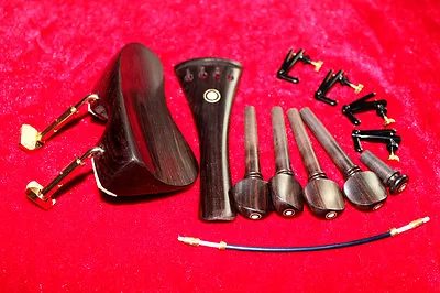 1set Natural Ebony 4/4 Violin Accessories Chinrest Endpin Tuners Tail Gut • $20.89