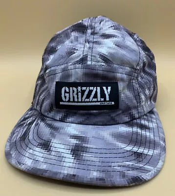 Grizzly Diamond Digi Tie Dye Gray 5 Panel Camp Hat • $24.99