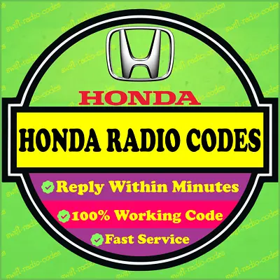 ✅honda Radio Unlock Pin Code Crv Decode Civic Delivery Accord Jazz Hrv Fast ✅ • £6.35