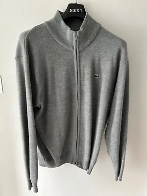 Mens Lacoste Full Zip Knit Top Cardigan  Grey RRP £140 XXL 2XL • £29.99