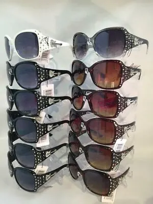 #MY1004 Women Sunglasses With Rhine-stone And Guitar Logo Wholesale 12 Pairs • $19.99